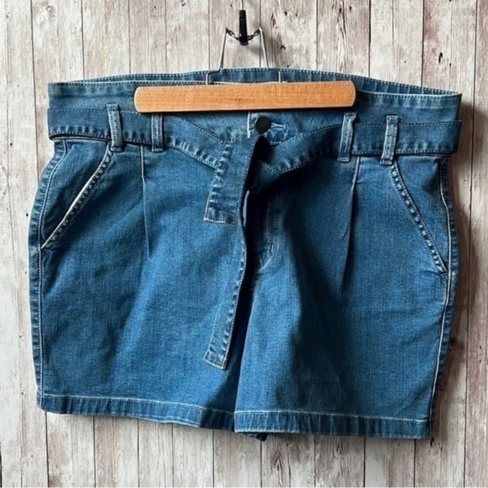 A.N.A. Blue Denim Tie Shorts
